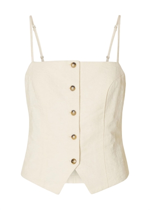 Mette buttoned jaquard strap top Snow White Selected Femme 